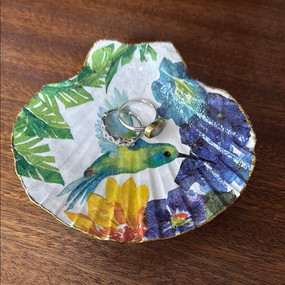 hummingbird bird Design Trinket tray /  Dish
